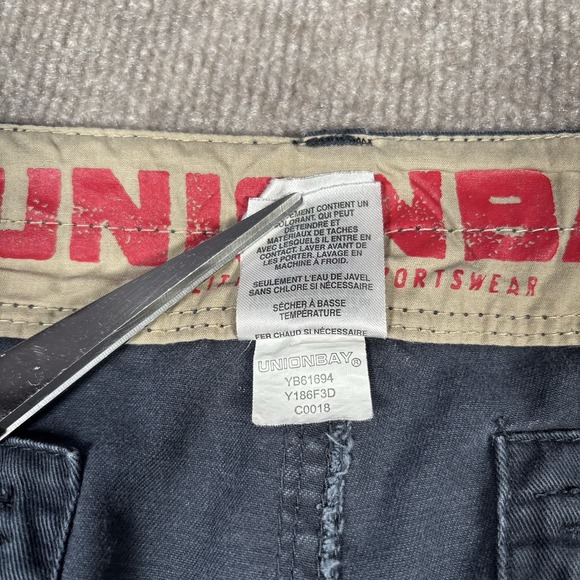 Union Bay Cargo Shorts Mens 36 Navy Blue Cotton Utilty Baggy Skater Grunge Y2K - Picture 6 of 10
